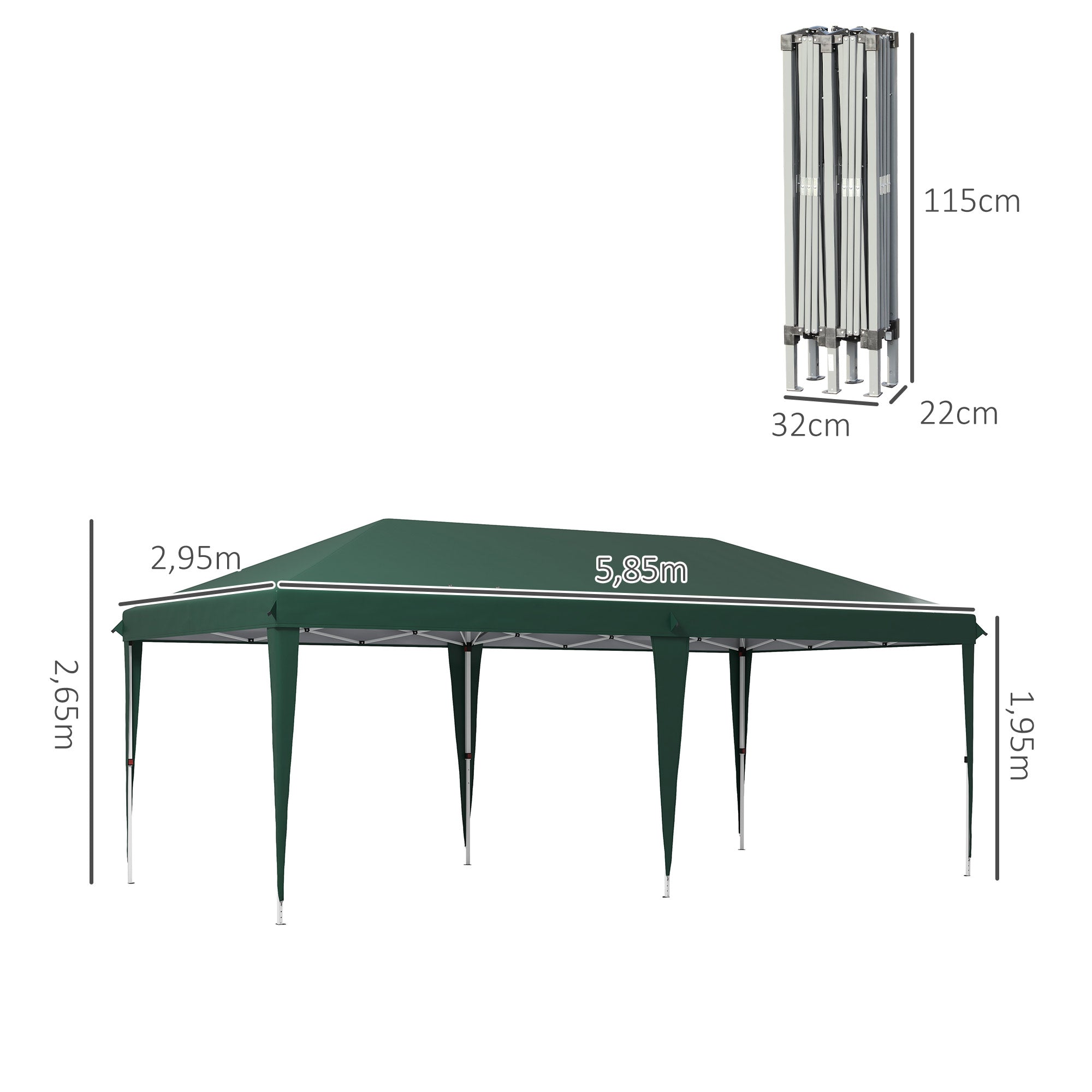 Tenda para Festas 6x3 m Verde - Estrutura Aço Anti-UV