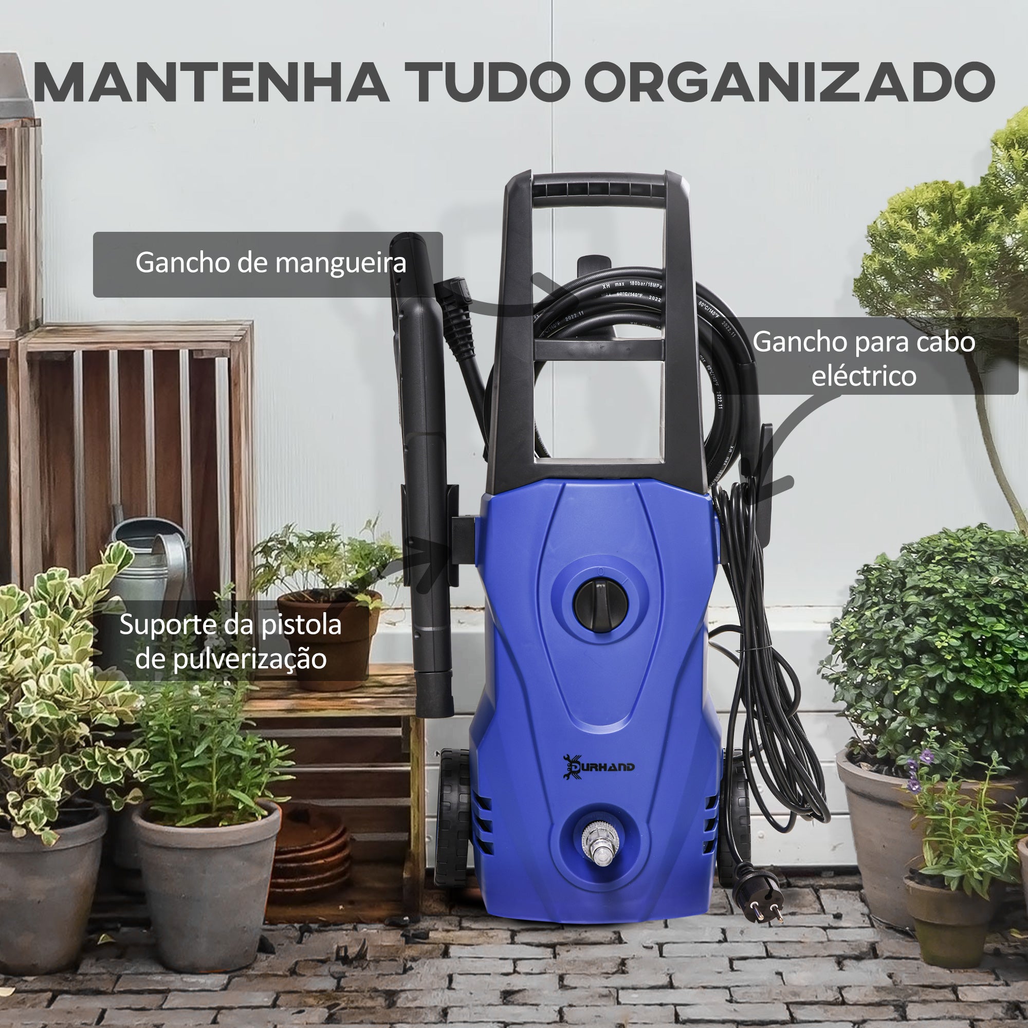 Lavadora de Alta Pressão – 32x24x65 cm – Azul – Polipropileno