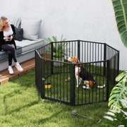 Parque para Cães com 8 Painéis 240x120x76 cm - Cor Preto