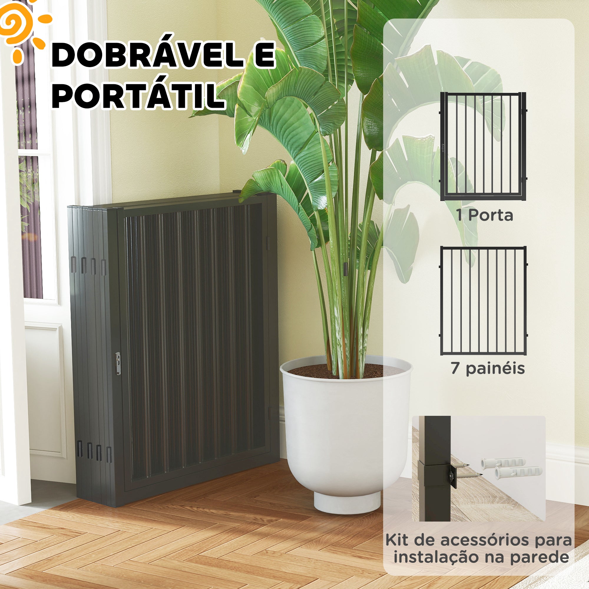 Parque para Cães com 8 Painéis 240x120x76 cm - Cor Preto