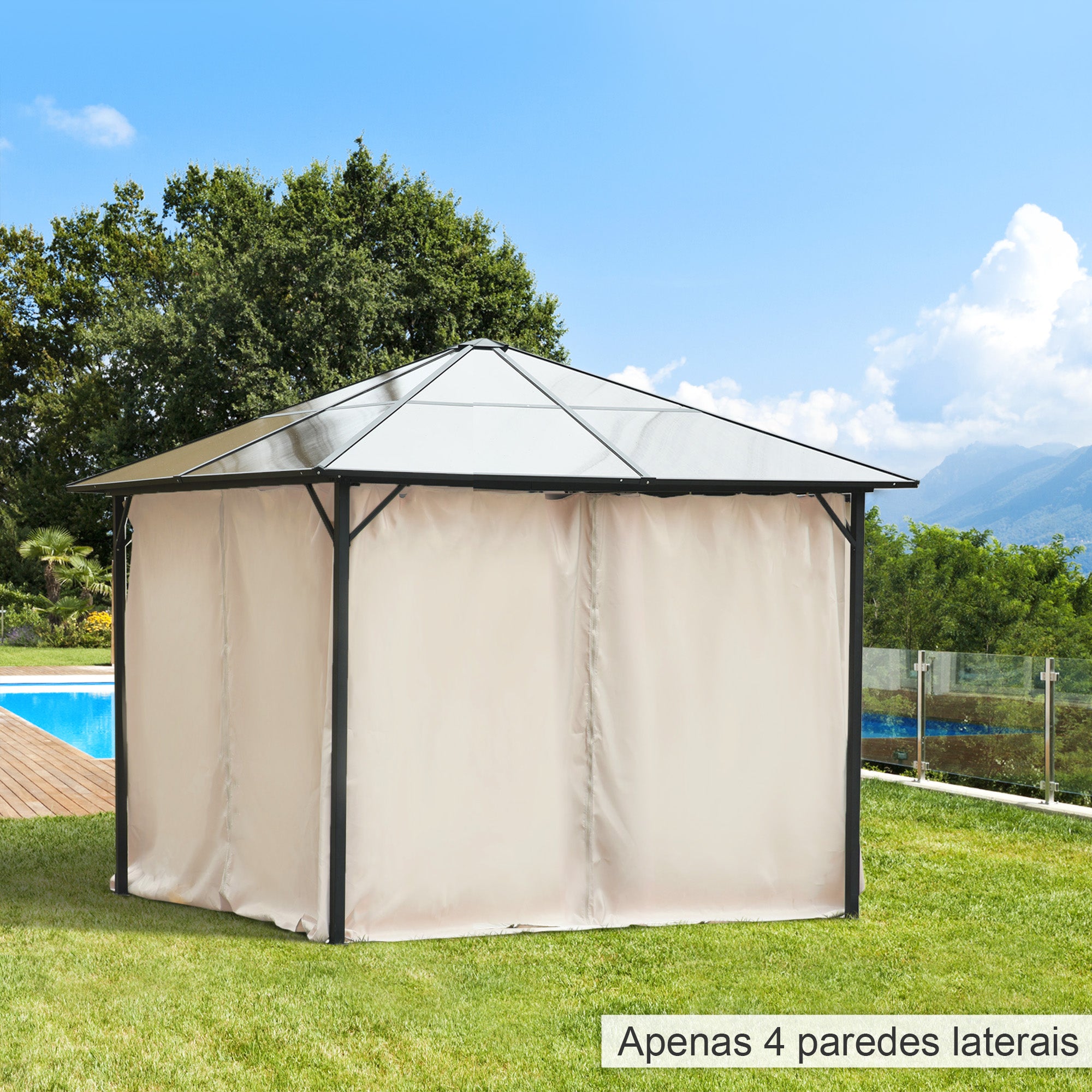 Cortinas Laterais para Tenda 302x205 cm Bege