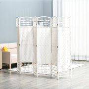 Biombo de 6 Painéis Branco 242x170cm - Separador de Ambientes Elegante