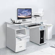 Secretária de Computador em Madeira para Escritório 120 x 55 x 85 cm Branco