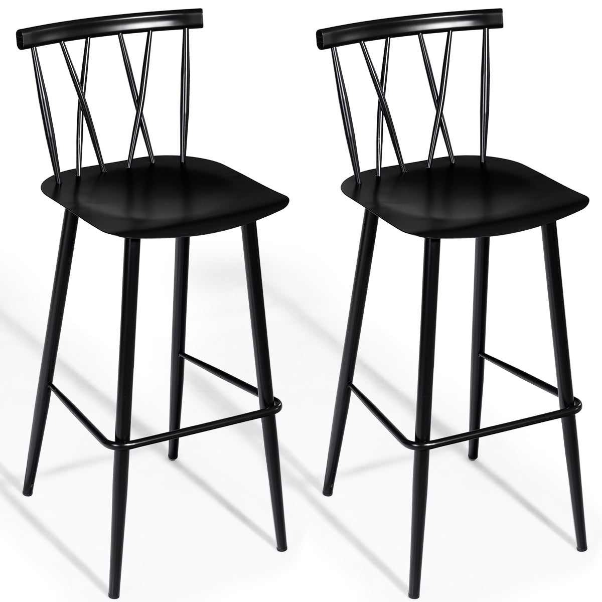 Conjunto de 2 Cadeiras de Jantar – 48 x 40 x 105 cm – Preto – Metal