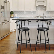 Conjunto de 2 Cadeiras de Bar Banqueta Alta em Metal para Casa Cozinha Sala de Jantar Banqueta Industrial