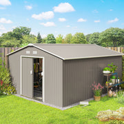 Abrigo de Jardim – 340x386x200 cm – Cinza Claro – Aço Galvanizado e PP