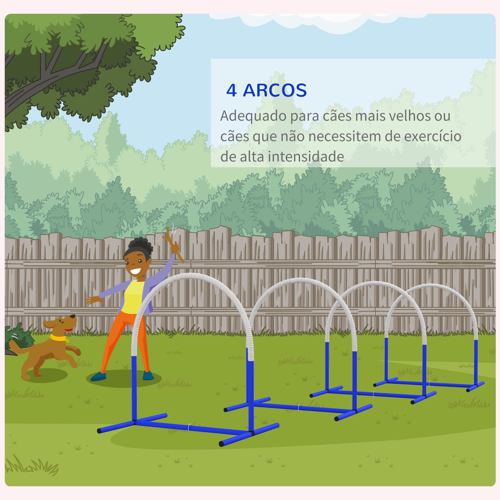 Conjunto de Treinamento de Agilidade para Cães - Azul - 88x64x95 cm
