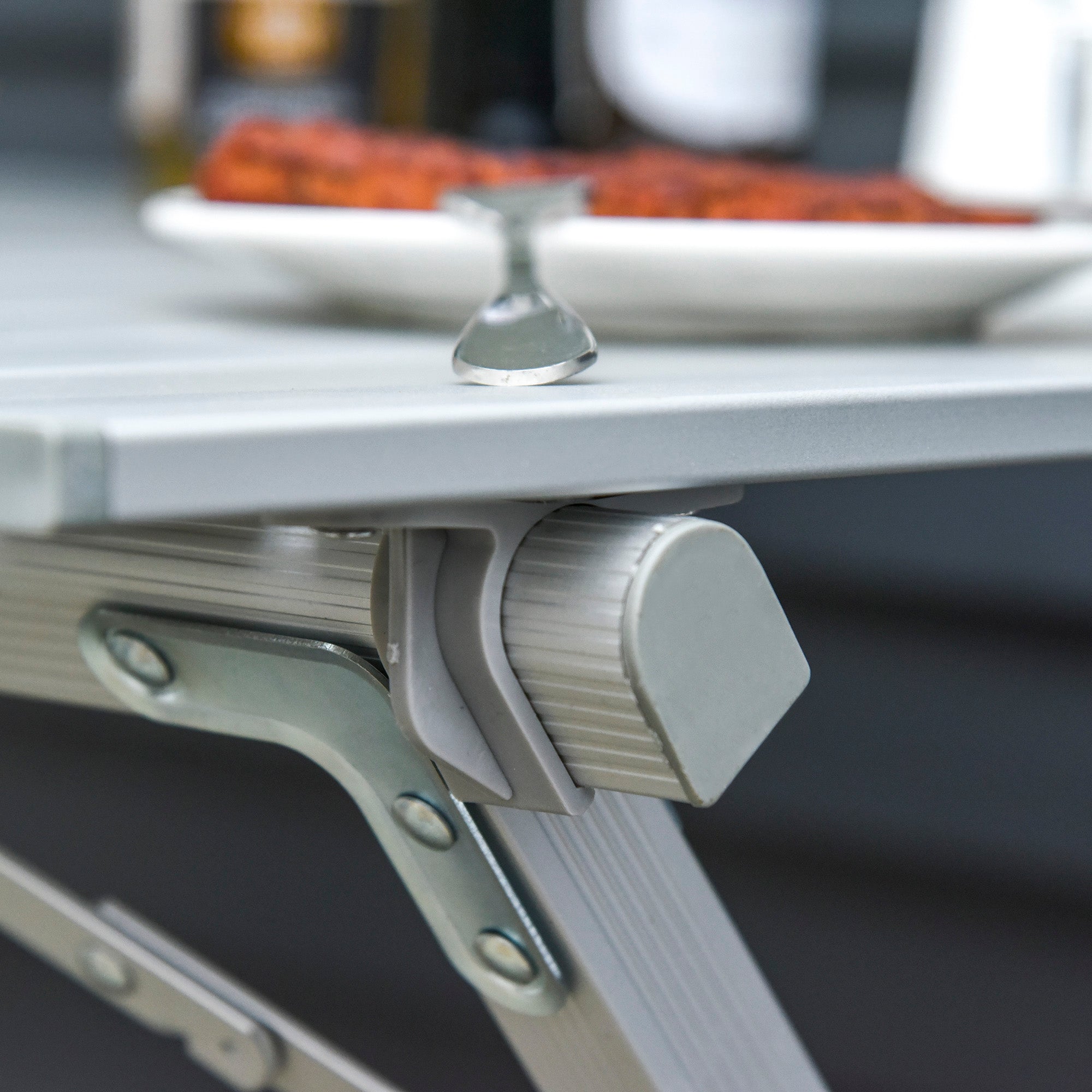 Mesa de Campismo Dobrável 111,5x70x69cm Prata