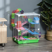 Gaiola para Hamster Verde 46x30x58cm com 5 Plantas e Acessórios