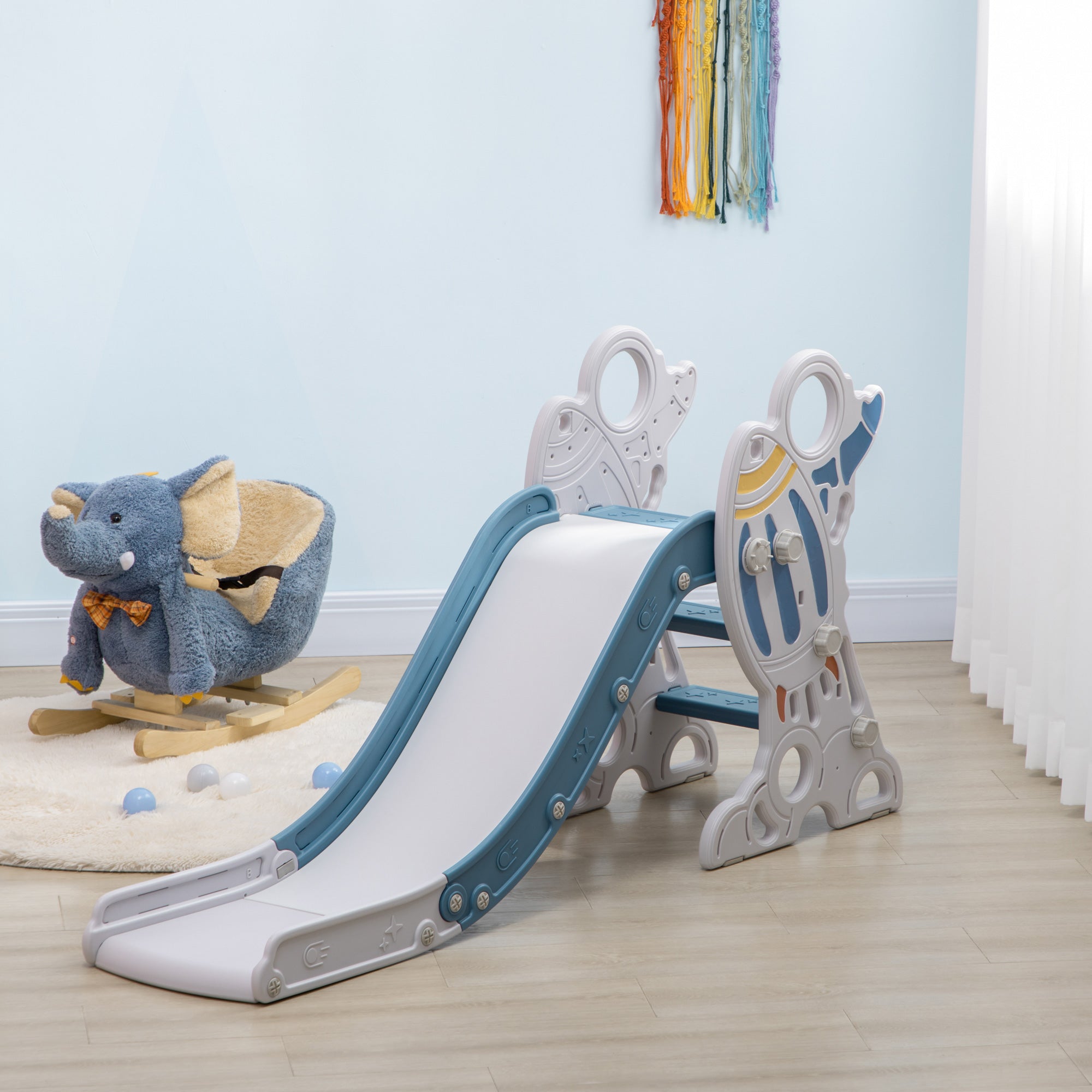 Escorregador Infantil – 157x46,5x80 cm – Cor Azul – PE e PP