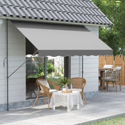 Toldo Manual Retrátil – 300x170x200-290cm – Cinza – Metal e Poliéster