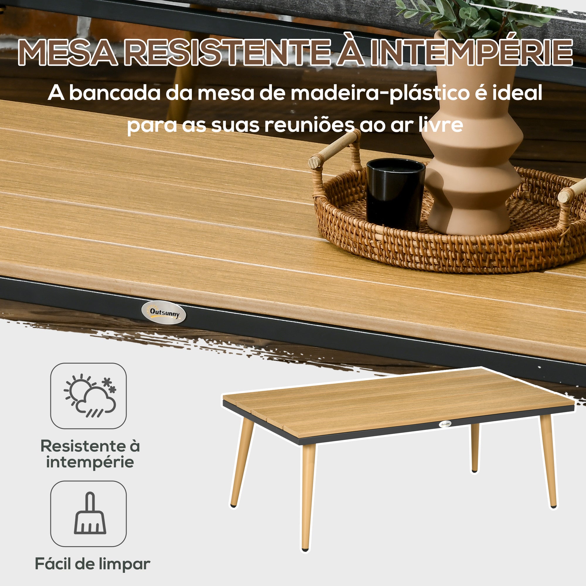 Conjunto de Móveis de Jardim – 90x50x35 cm, 130x65x68 cm, 73x65x68 cm – Cinza – Aço, vime PE, poliéster, espuma, madeira, plástico