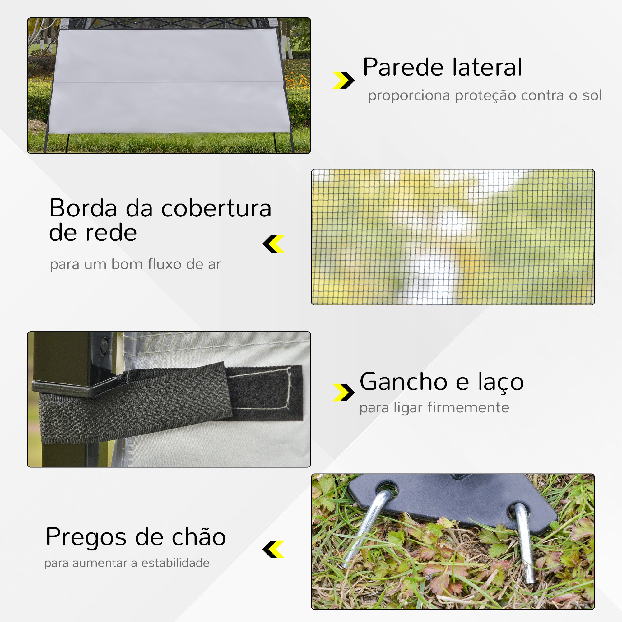 Tenda Dobrável 220x220x200 cm - Cor Branco