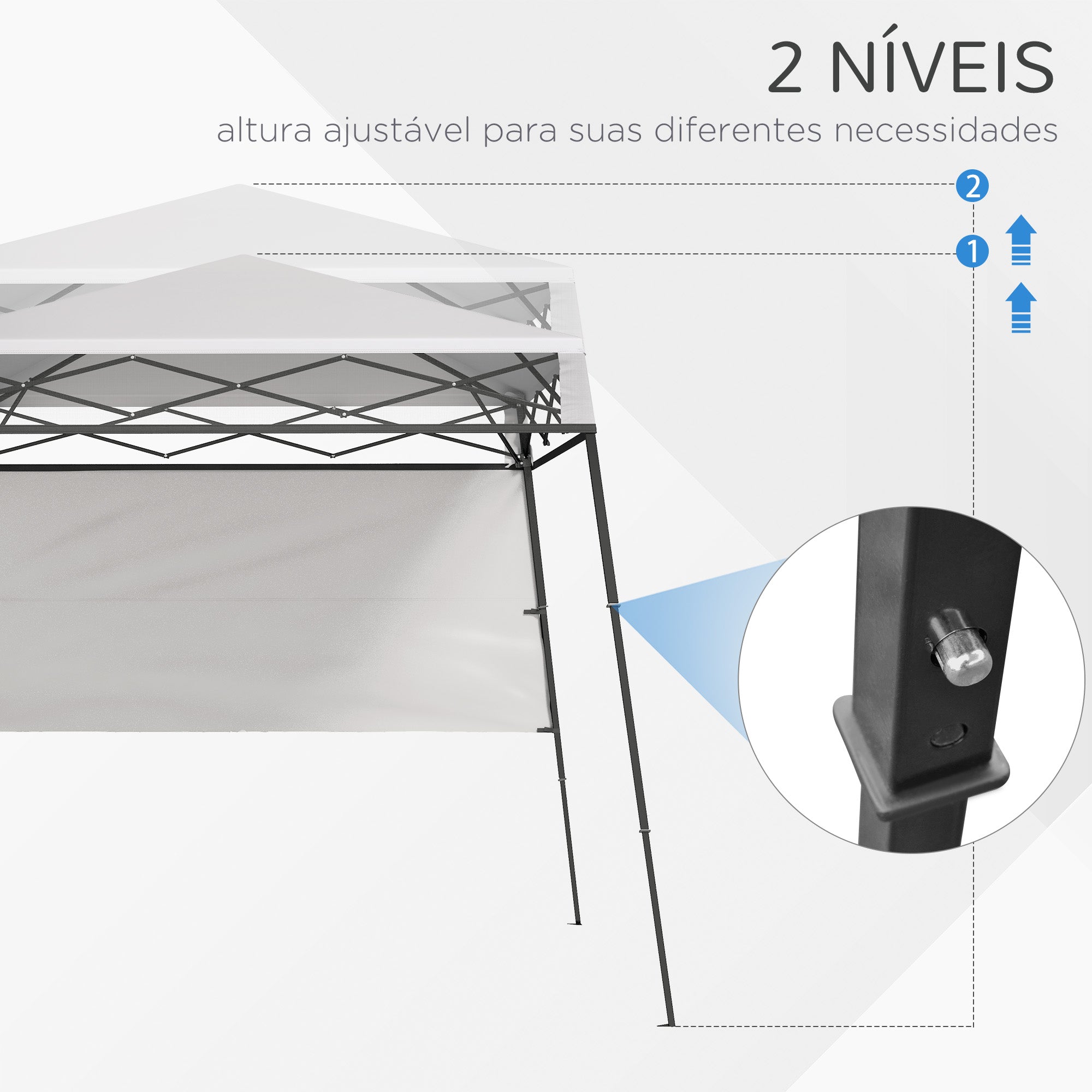 Tenda Dobrável 220x220x200 cm - Cor Branco