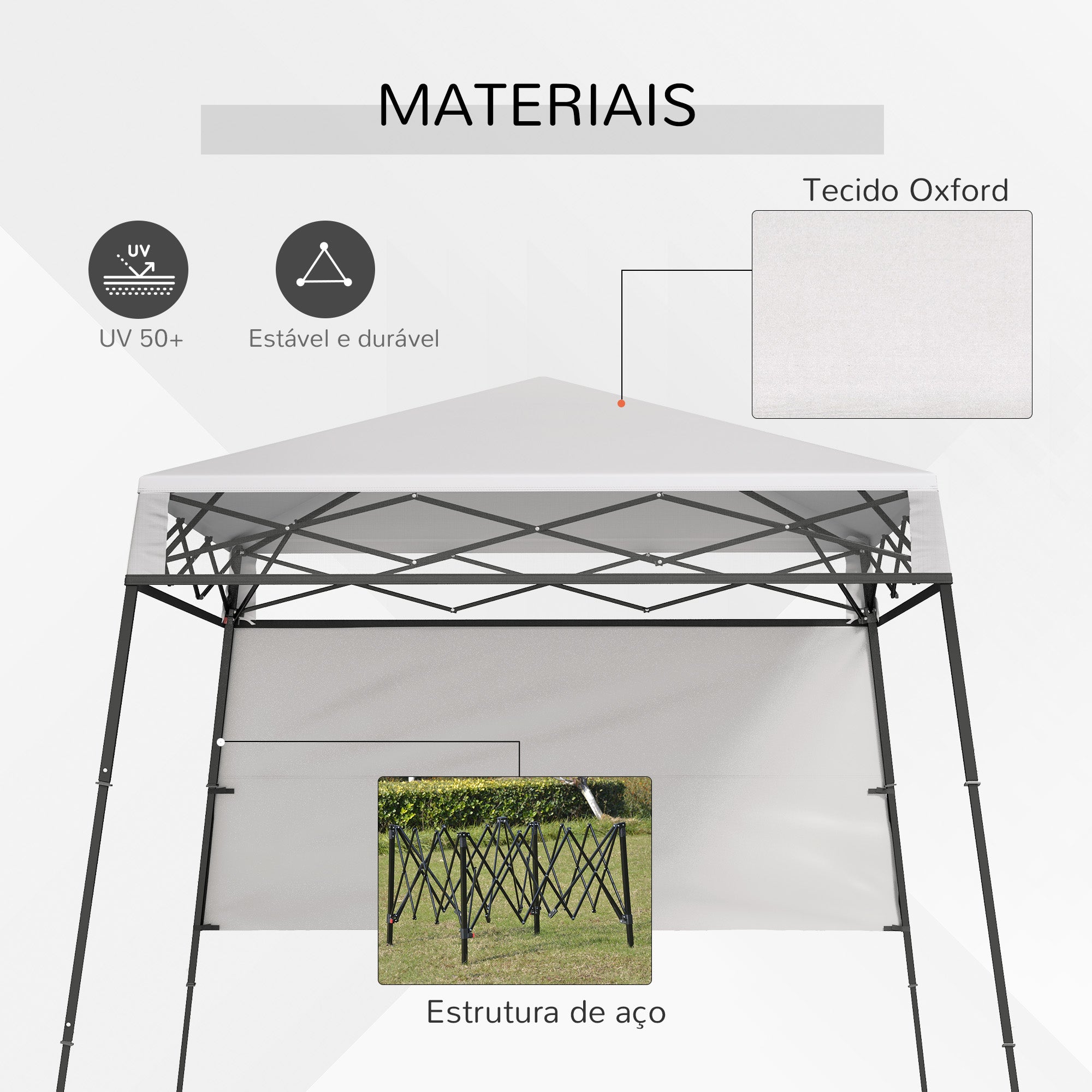 Tenda Dobrável 220x220x200 cm - Cor Branco