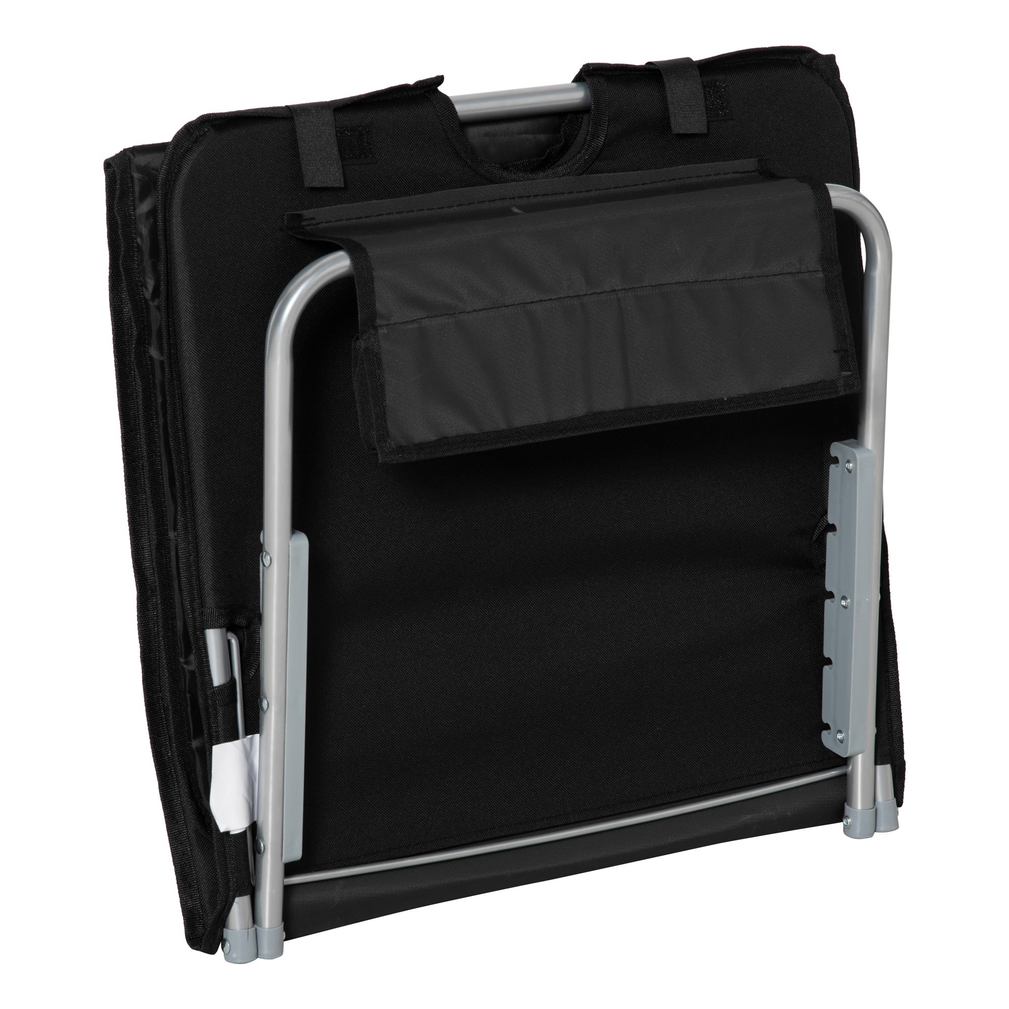 Conjunto de 2 Esteiras de Praia Reclináveis em Preto 48x134x33-43 cm