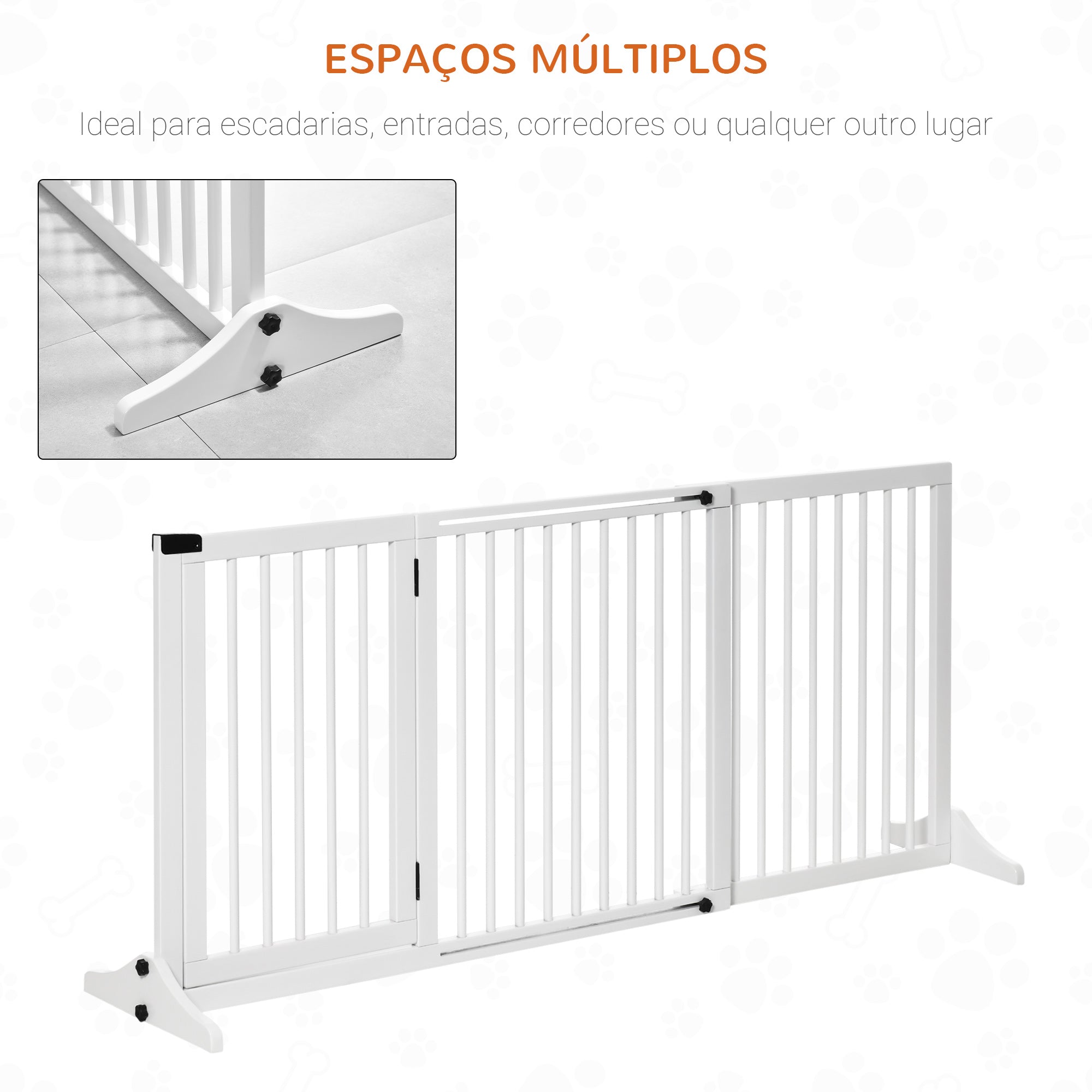 Barreira de Segurança Extensível para Cães 166x36x71 cm Branco