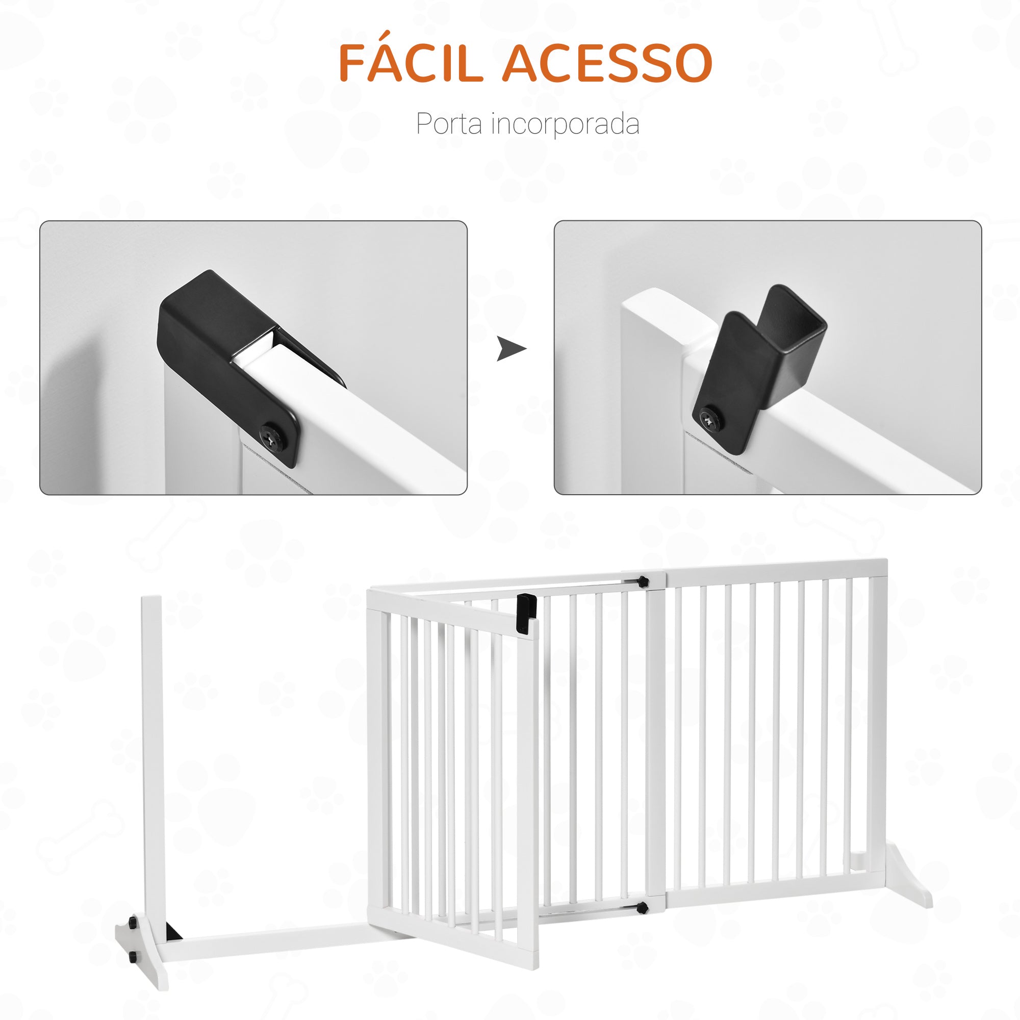 Barreira de Segurança Extensível para Cães 166x36x71 cm Branco