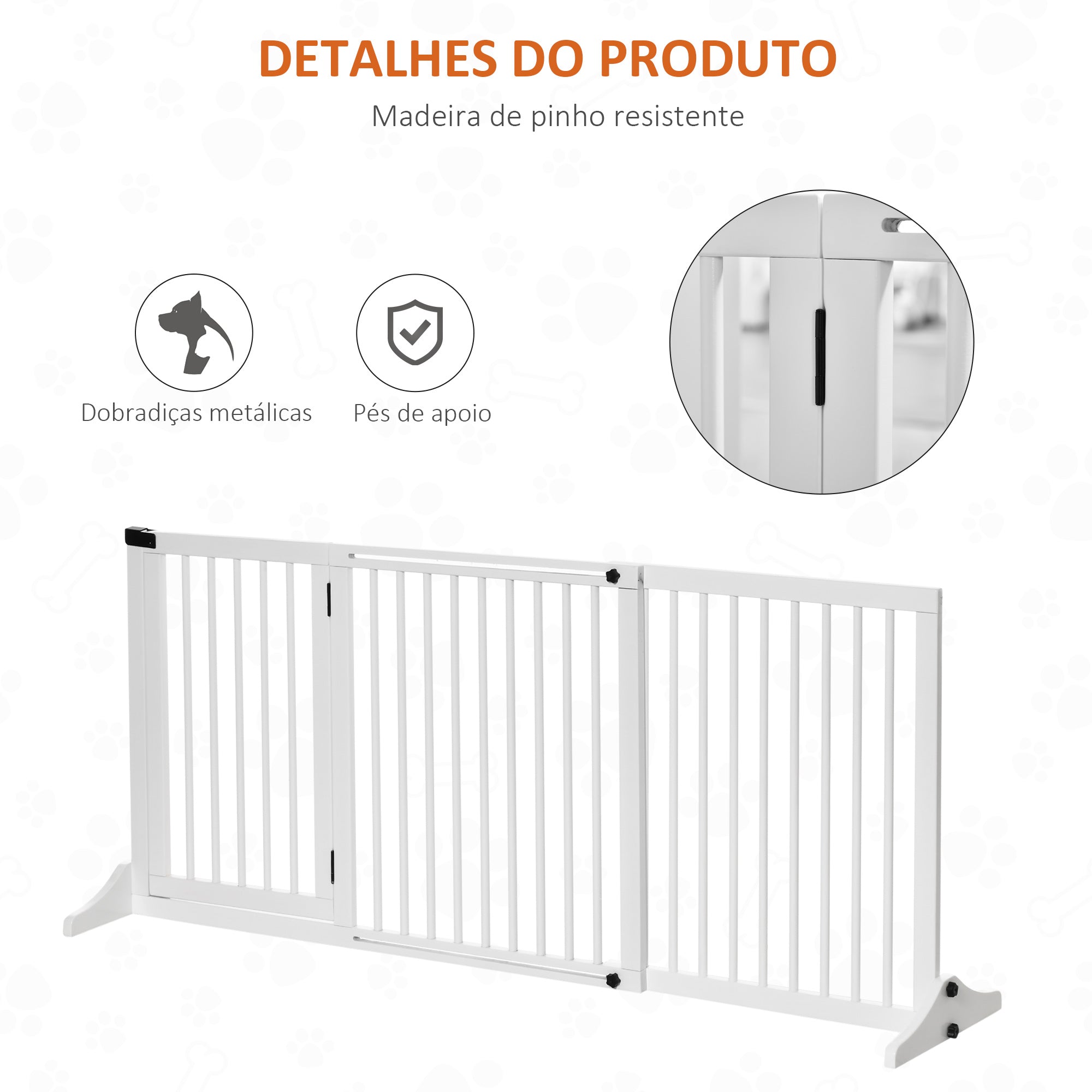 Barreira de Segurança Extensível para Cães 166x36x71 cm Branco