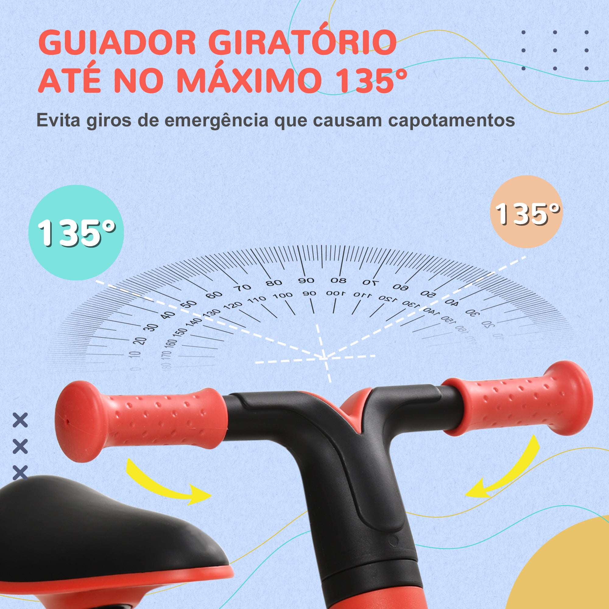 Bicicleta Infantil sem Pedais – 66,5x34x46,5 cm – Vermelha – Polipropileno e EVA