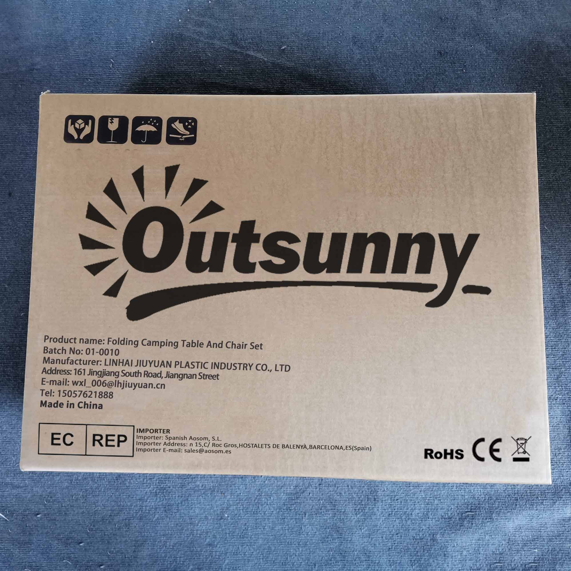 Mesa de Campismo Dobrável 136x85,5x66 cm - Prata