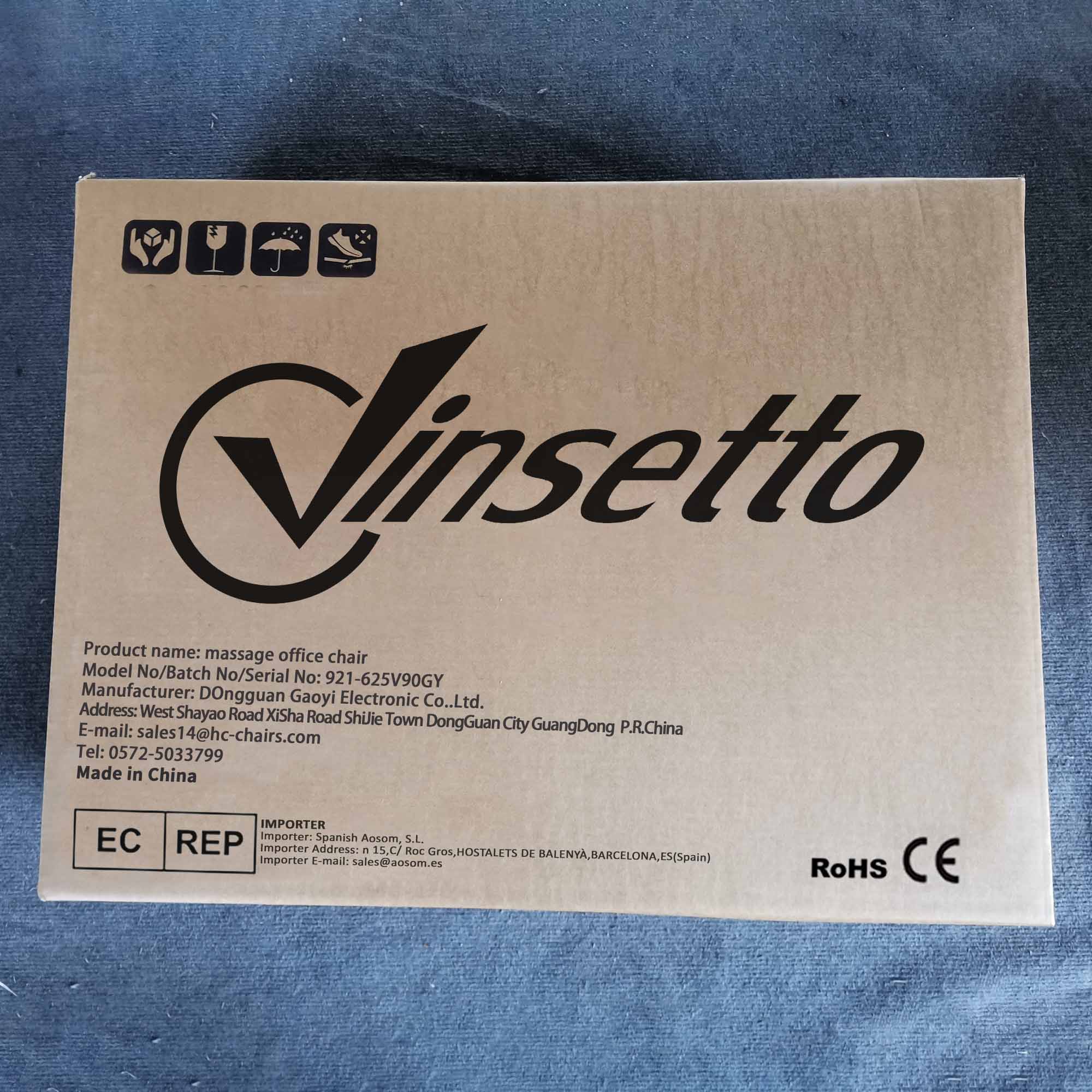 Cadeira de Escritório com Massagem por Vibração – 65x61x113 cm – Cinza – Linho sintético