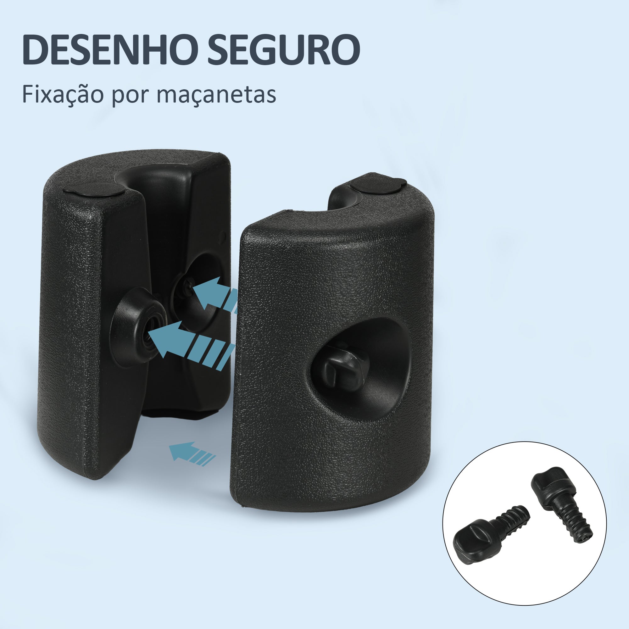 Conjunto de 4 Pesos para Tendas Dobráveis Ø24x25,5 cm - Cor Preto