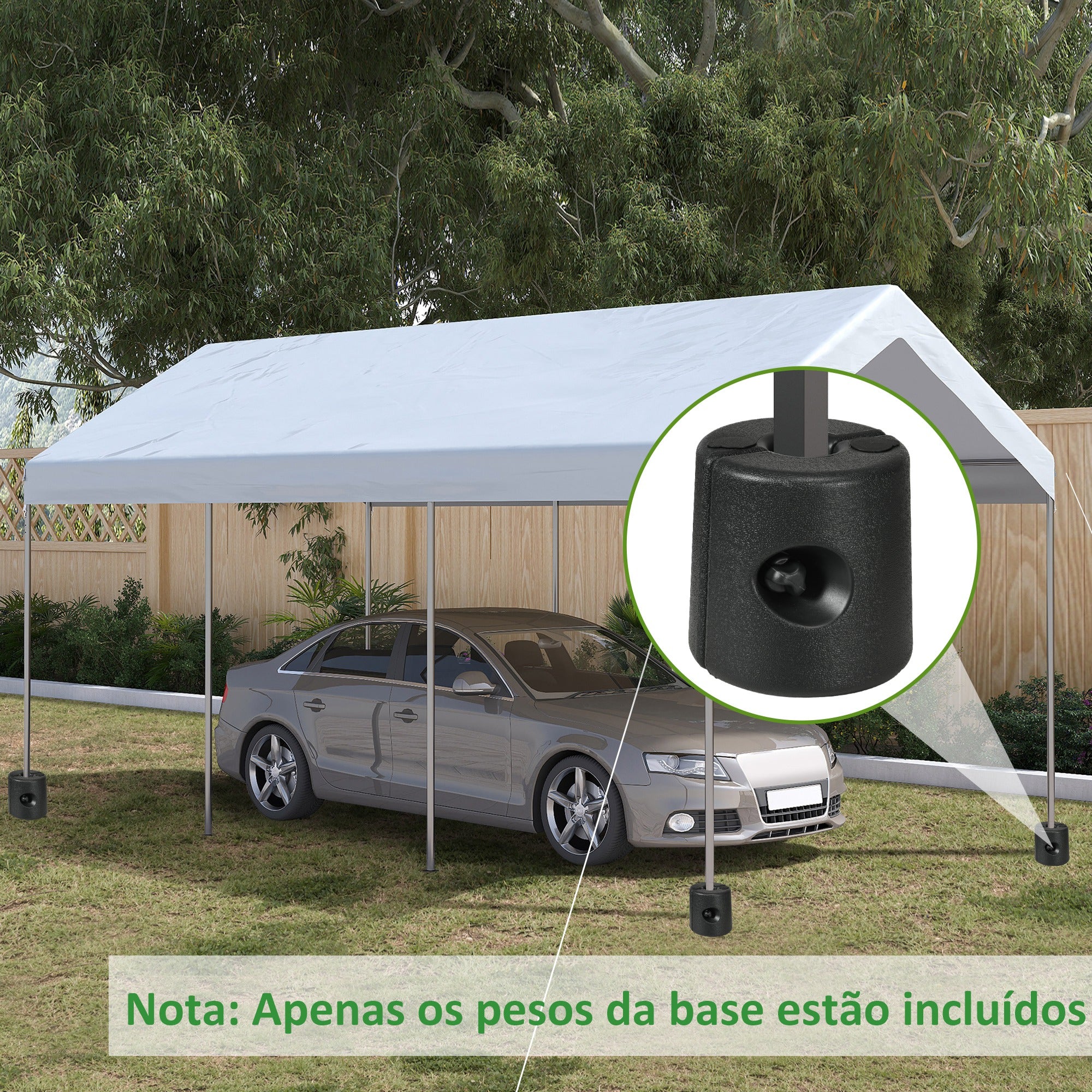 Conjunto de 4 Pesos para Tendas Dobráveis Ø24x25,5 cm - Cor Preto