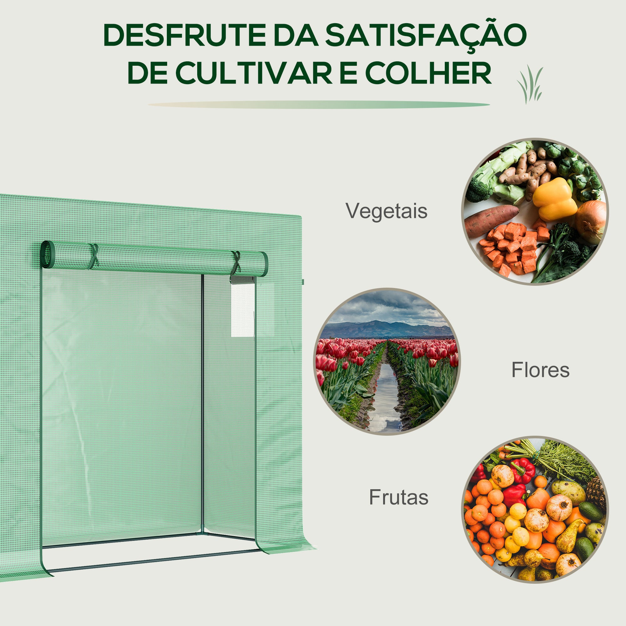 Estufa de Jardim Pequena 200x76x168 cm - Verde