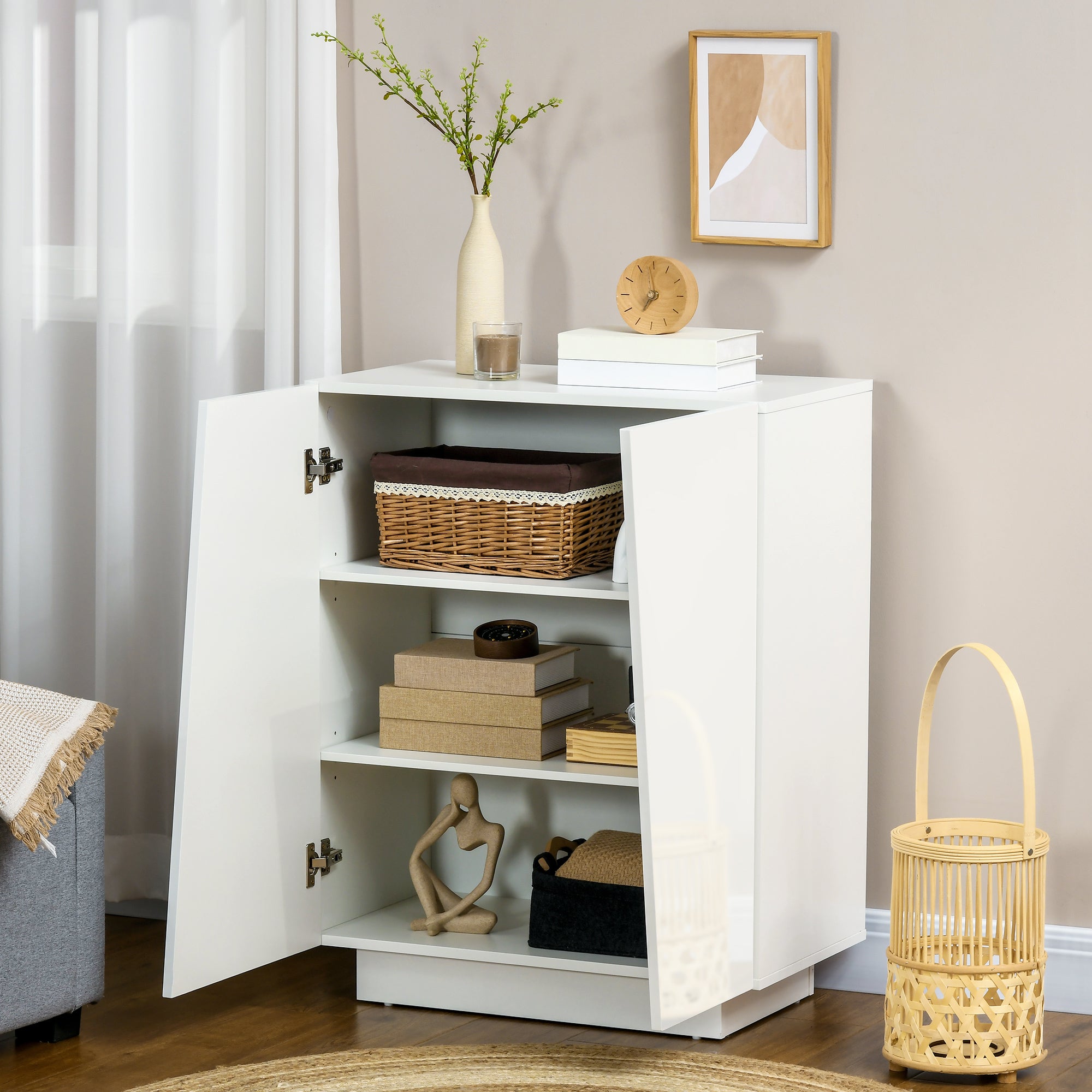 Aparador – 70x40x88 cm – Branco – Melamina de madeira