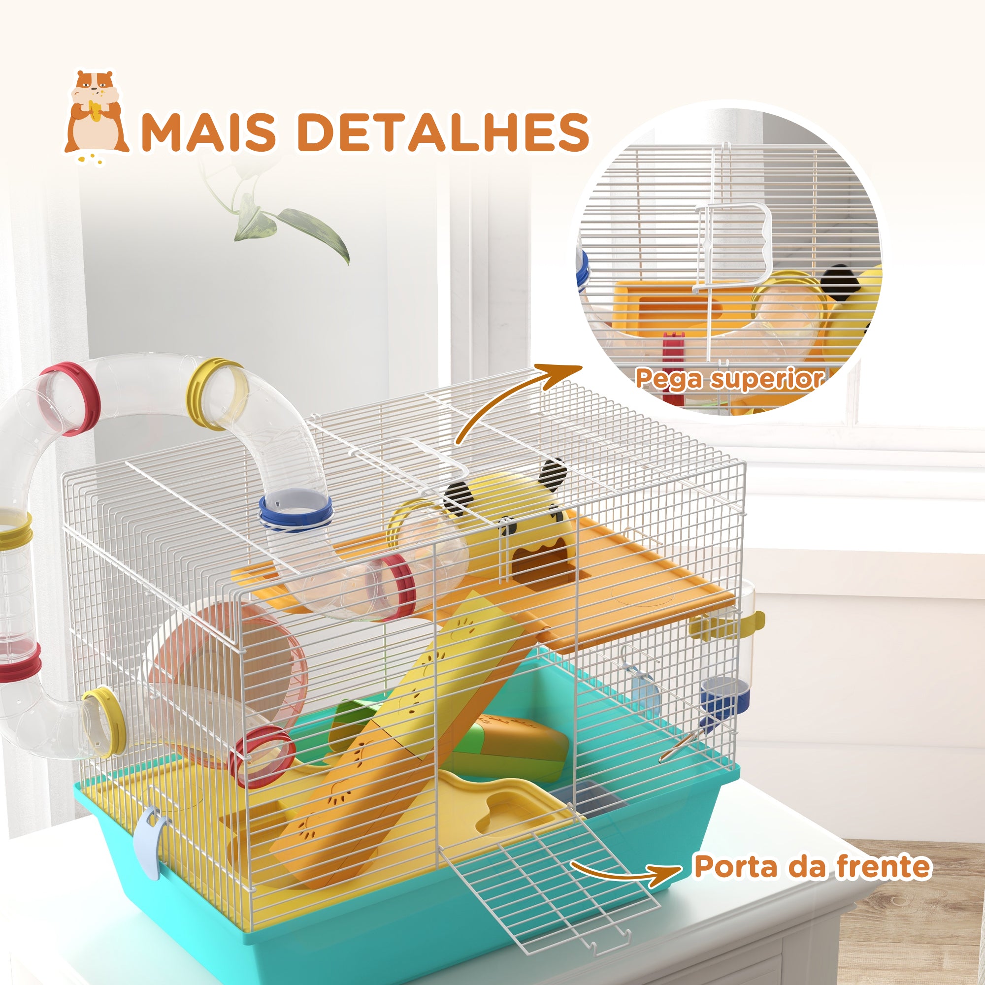 Gaiola para Animais Pequenos Multicolorida 45x28x37 cm