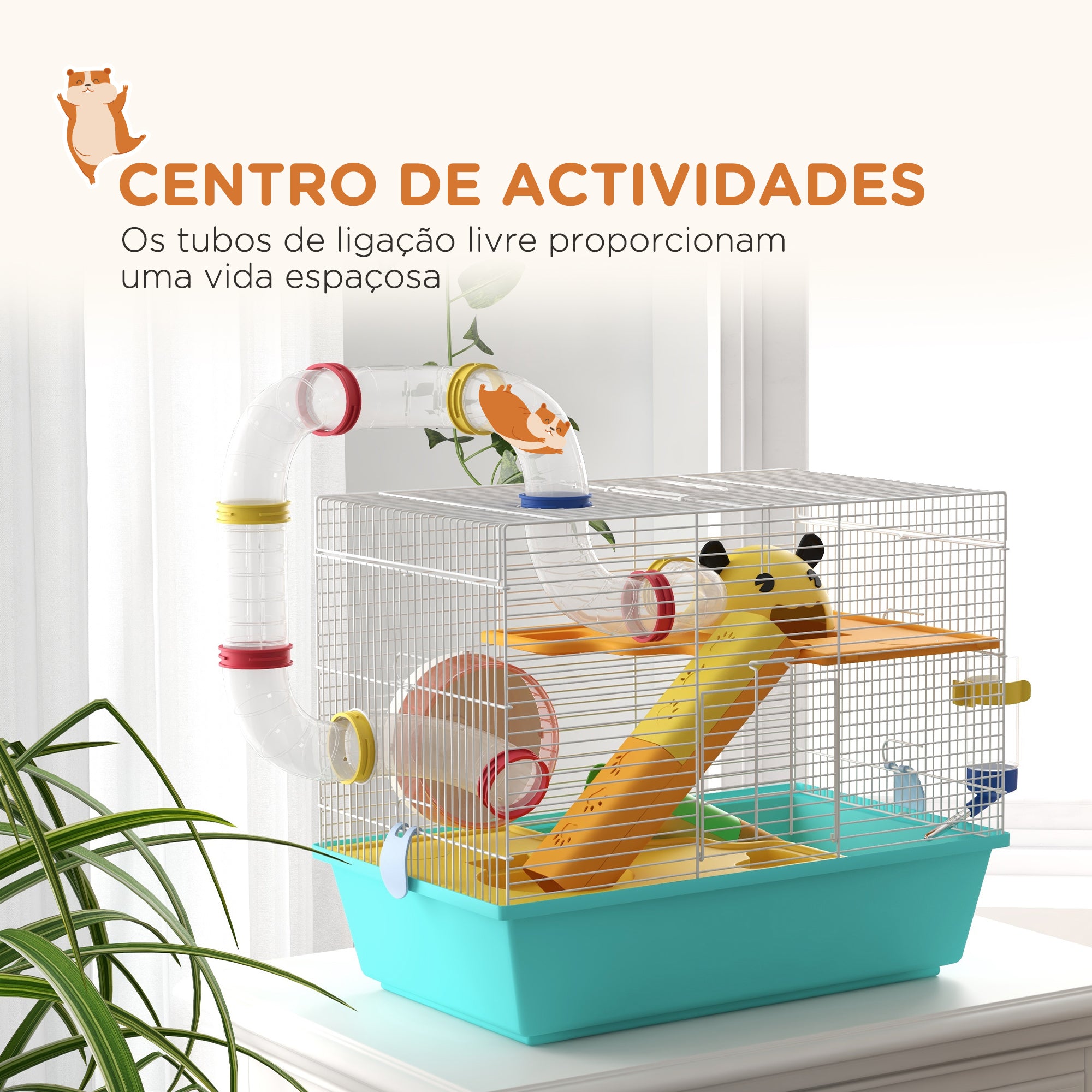 Gaiola para Animais Pequenos Multicolorida 45x28x37 cm