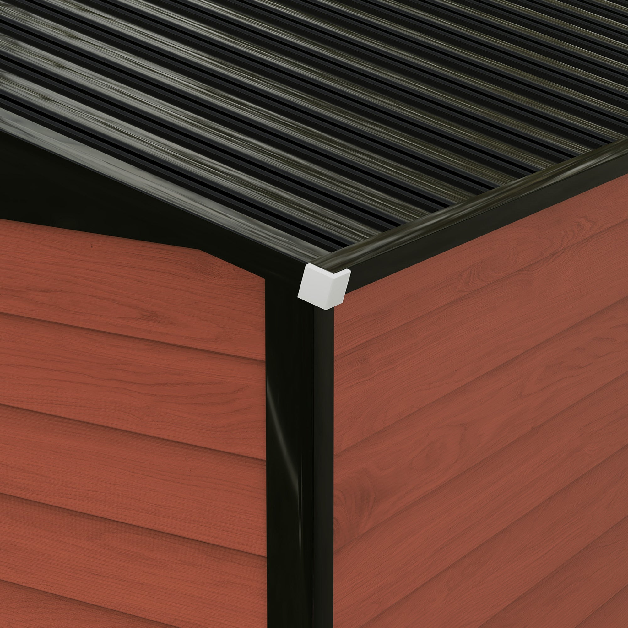 Abrigo de Jardim Exterior – 240x206x198 cm – Cor Teca – Aço Galvanizado