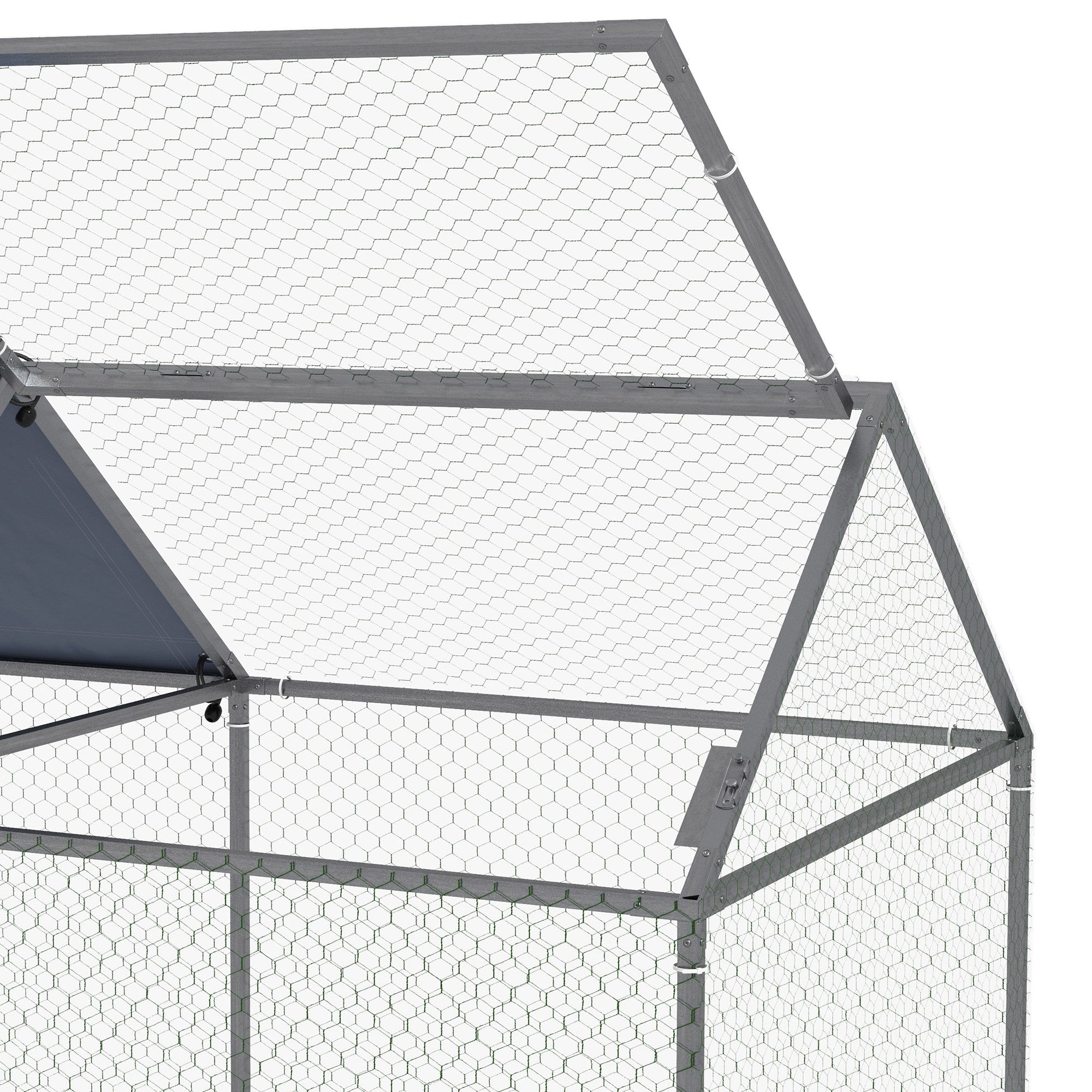 Gaiola para Pequenos Animais – 198x100x120 cm – Prata – Aço Galvanizado e Tecido Oxford