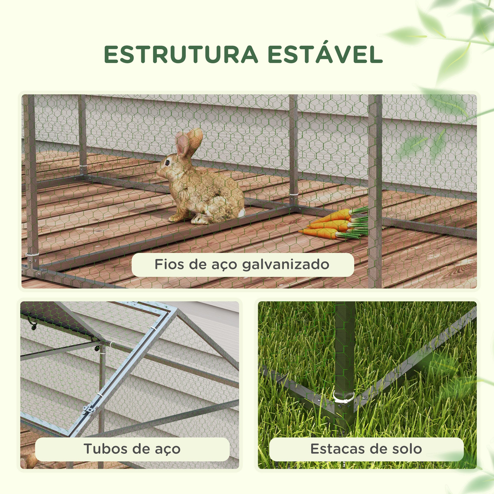 Gaiola para Pequenos Animais – 198x100x120 cm – Prata – Aço Galvanizado e Tecido Oxford