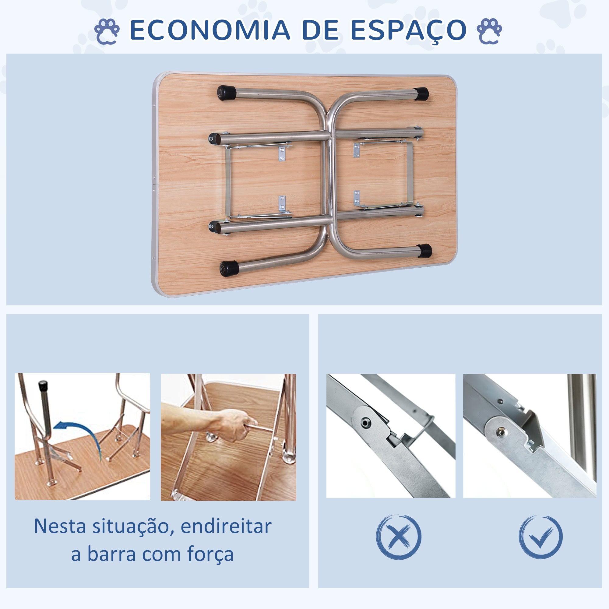 Mesa de Tosquia para Cães Azul 107x60x170 cm