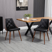 Conjunto de 2 Cadeiras de Sala de Jantar 50,5x59x82cm Preto e Nogueira