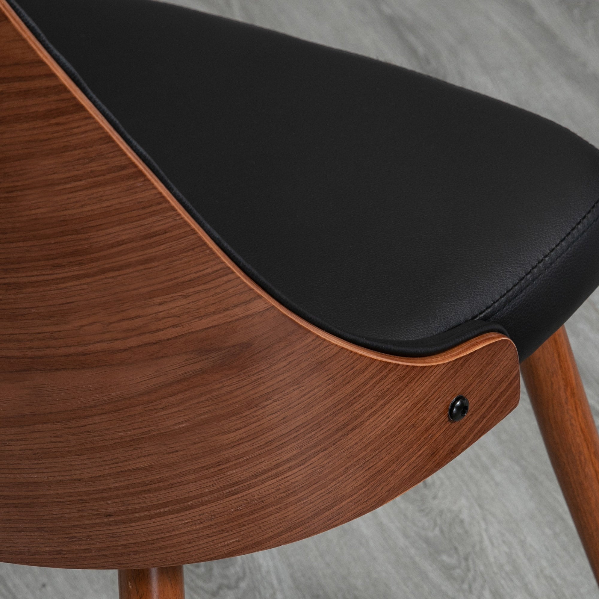 Conjunto de 2 Cadeiras de Sala de Jantar 50,5x59x82cm Preto e Nogueira