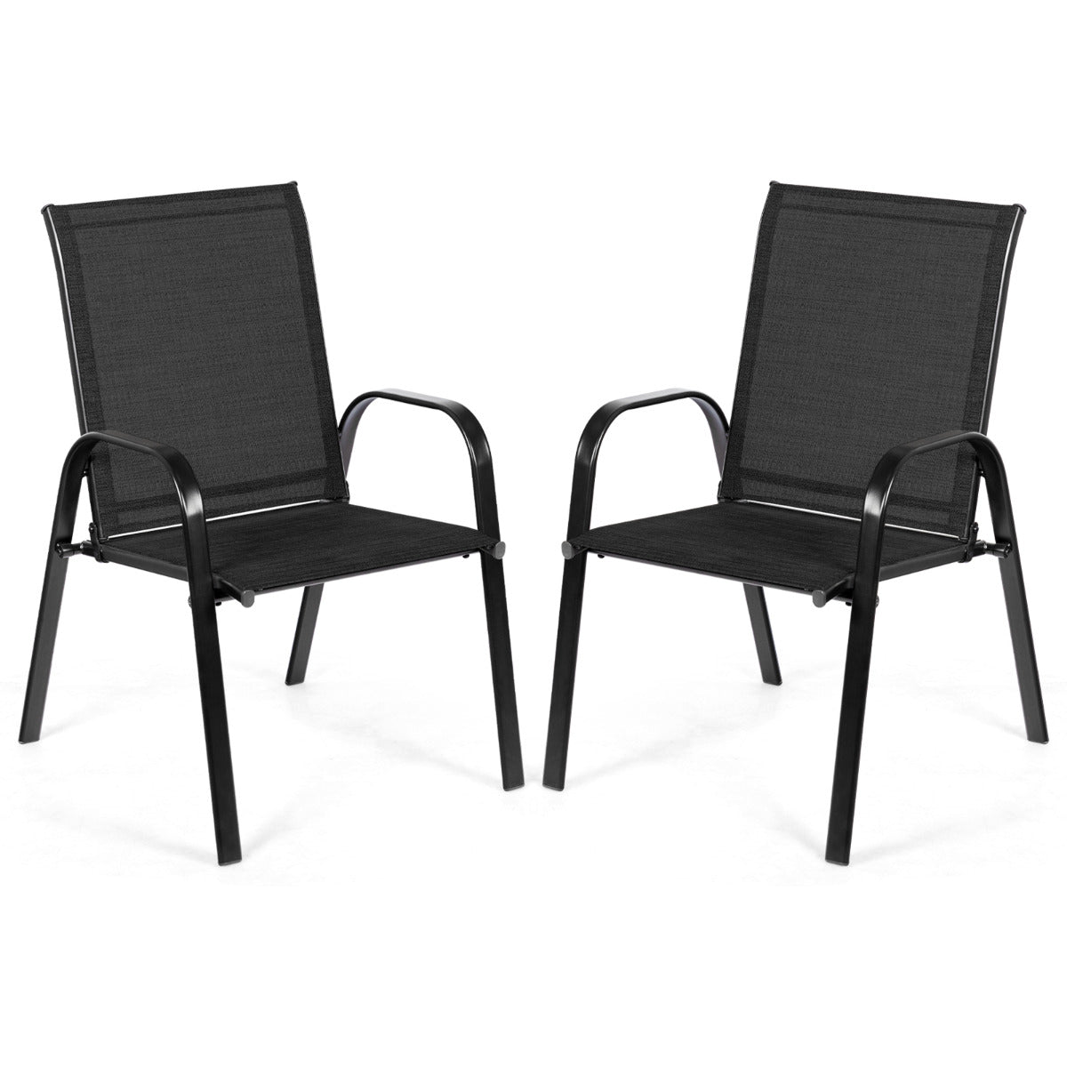 Conjunto de 2 Cadeiras de Jantar – 56 x 72 x 90 cm – Preto – Tecido