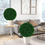 Conjunto de 2 Bolas de Topiário Artificial de 52 cm - Decoração para Jardim e Casa - Planta Artificial