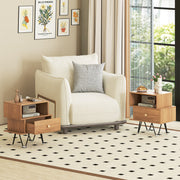 Conjunto de 2 Mesas de Cabeceira – 44 x 29 x 47 cm – Madeira Natural