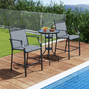 Conjunto de 2 Bancos de Bar Metálicos – 63 cm – Azul