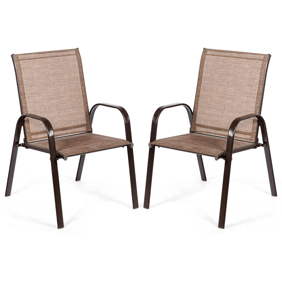 Conjunto de 2 Cadeiras de Jantar – 56 x 72 x 90 cm – Bronze – Metal e Tecido