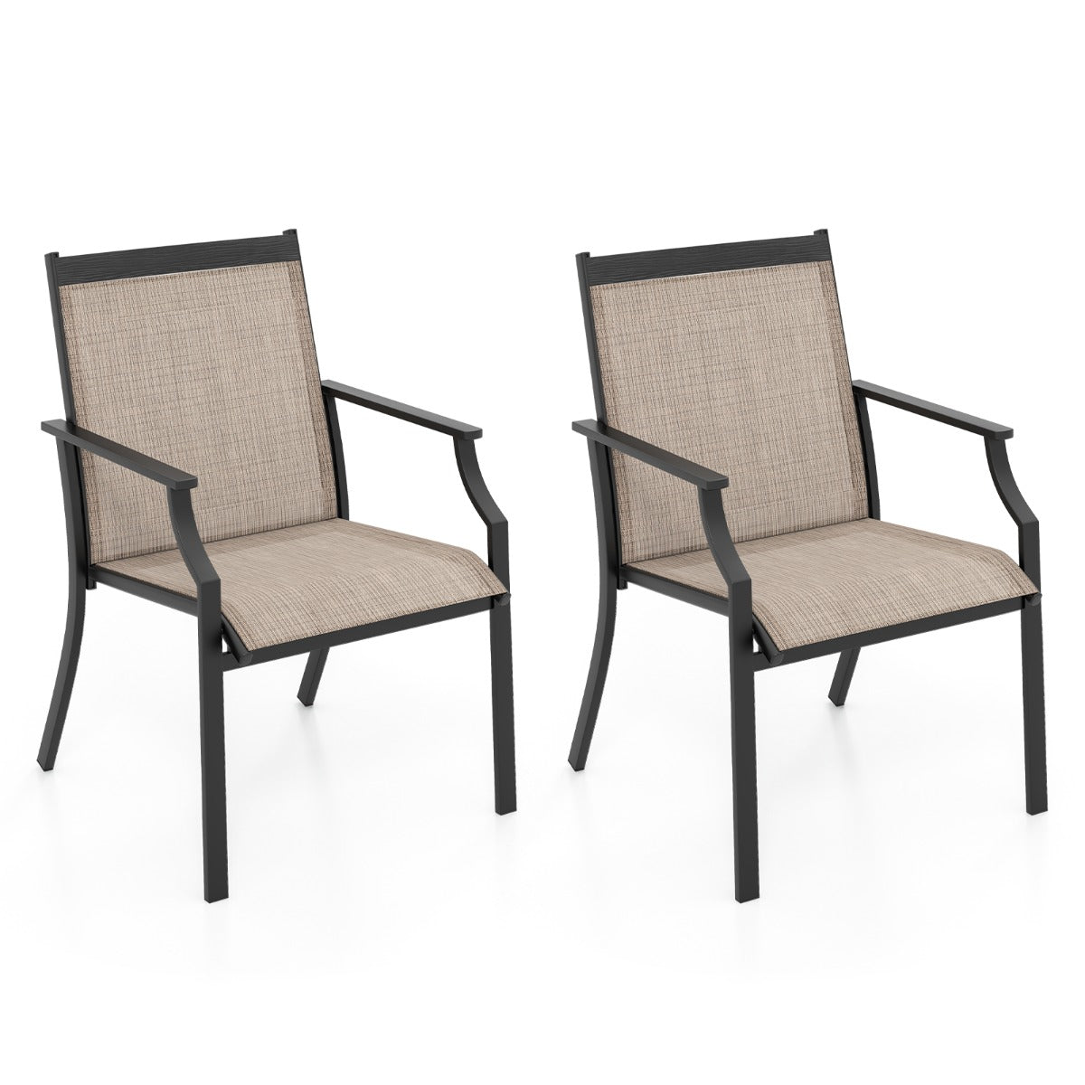 Cadeiras de Jantar para Pátio – 66 x 61 x 90 cm – Café – Metal