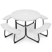 Mesa de Piquenique Redonda – 110 cm – Branco – HDPE