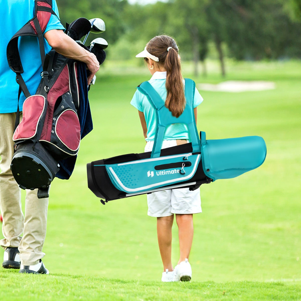 Conjunto de Golfe para Crianças – 8 a 10 Anos – Azul – Alumínio, Aço Inoxidável, Grafite, Borracha, Zinco