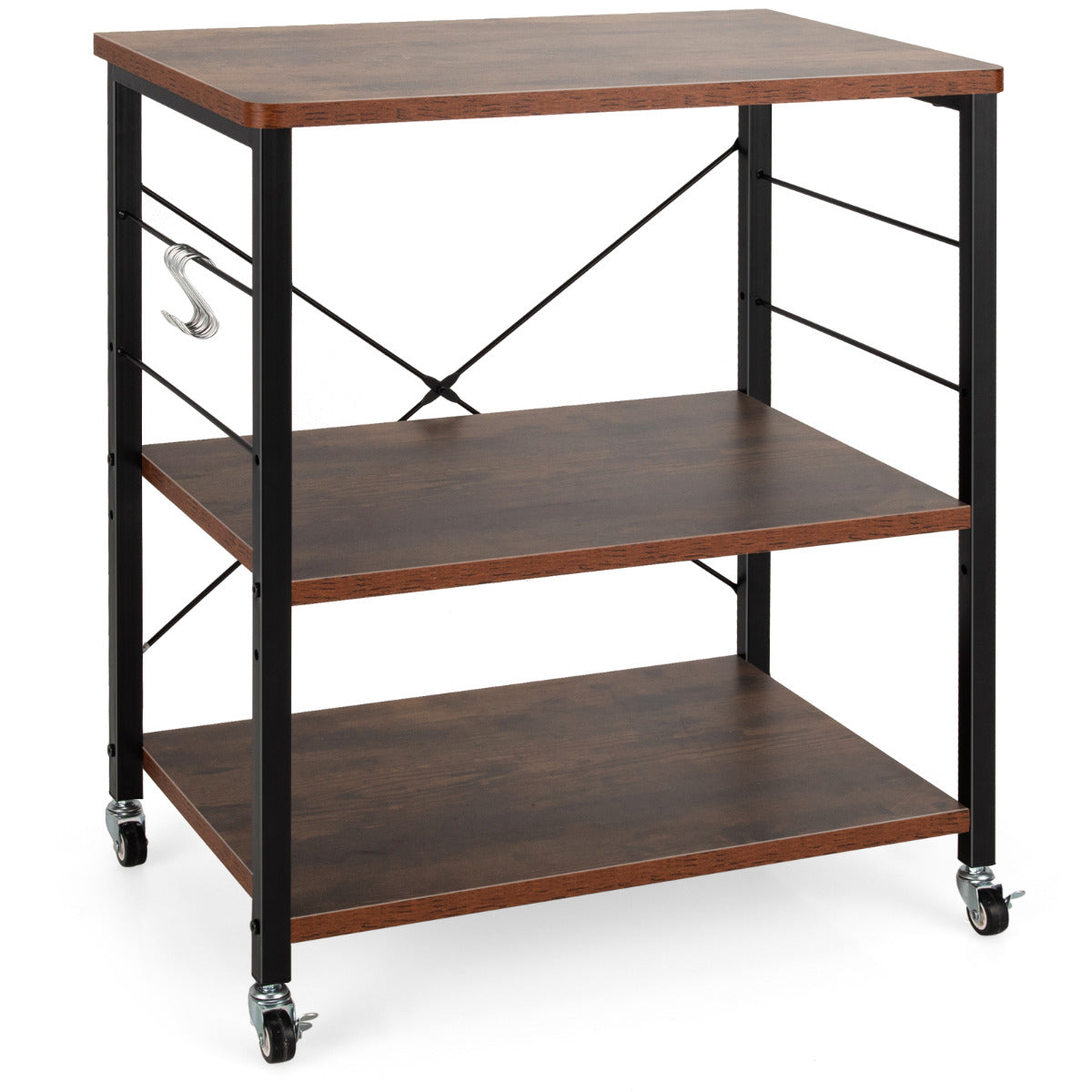 Carrinho de Cozinha – 60 x 40 x 73,5 cm – Castanho – Aço
