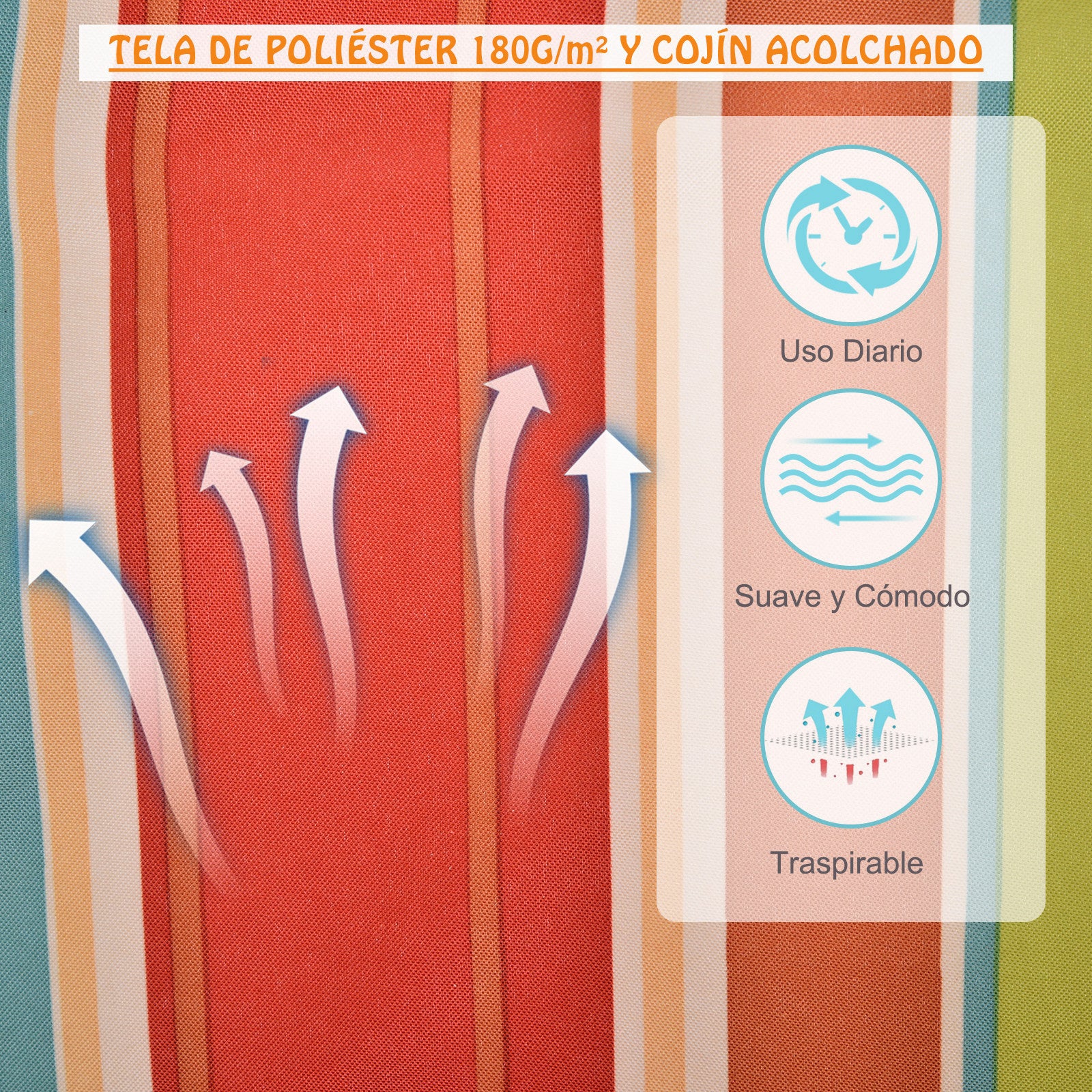 Cadeira Rede Suspensa – 100x106 cm – Multicor – Madeira, Algodão e Poliéster