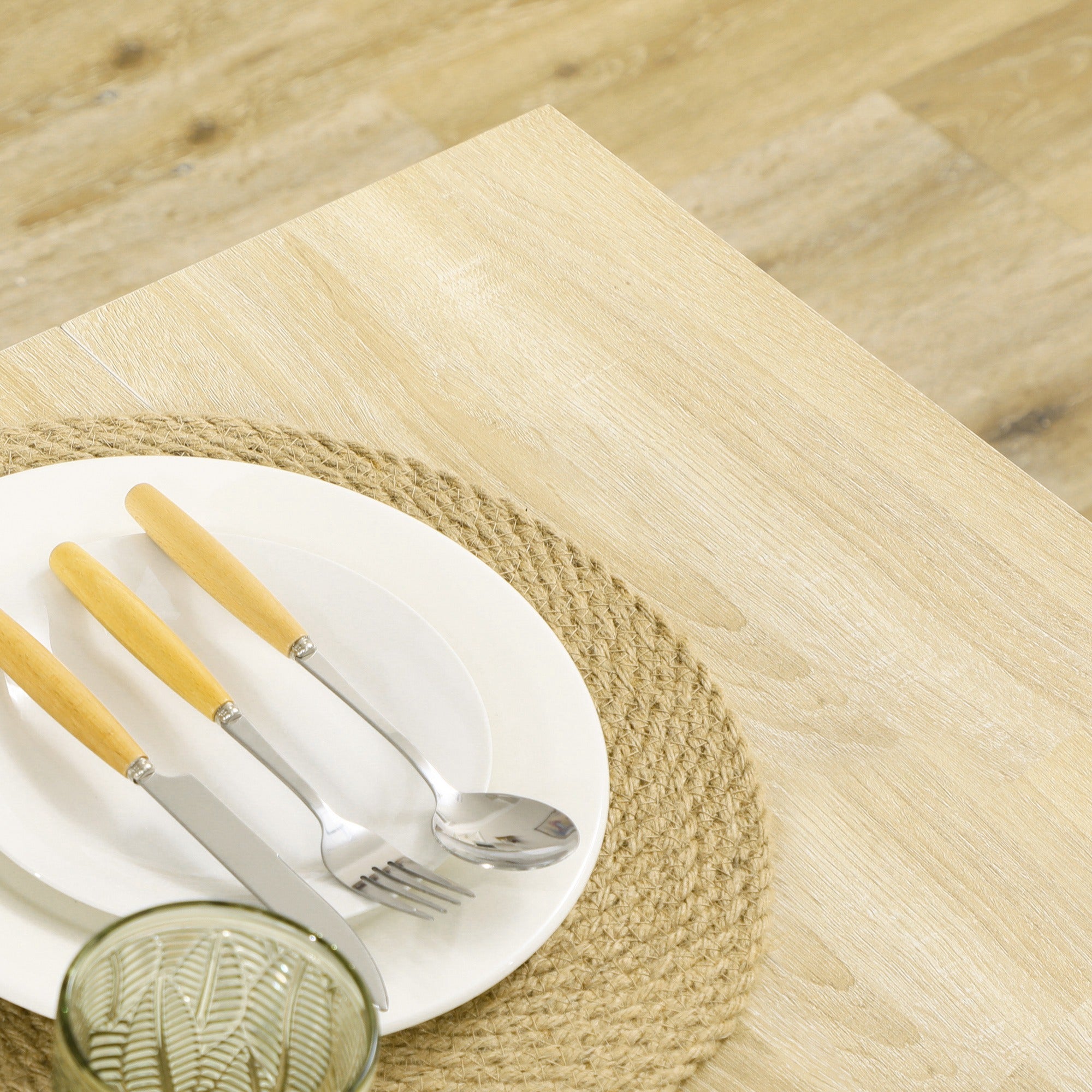Mesa de Sala de Jantar Retangular – 120x69x75 cm – Cor de Carvalho – Melamina de madeira