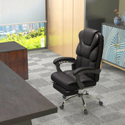 Cadeira de Escritório com Massagem Vibratória – 63x57x118-126 cm – Marrom – Couro PU
